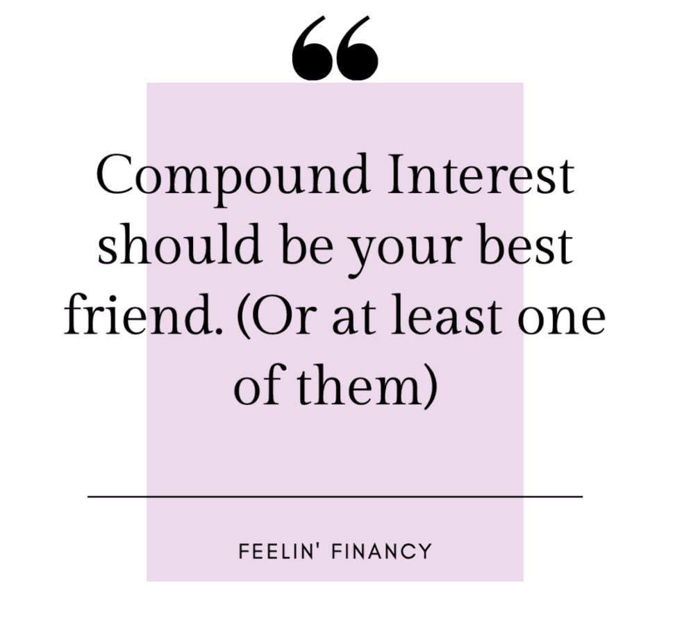 compound interest, growing money over time, saving, quote